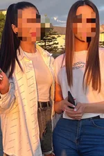 Natalie Santa duo with girl